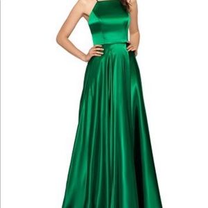 Green Satin Dress